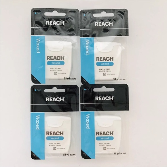 4 Pack Reach Unflavored Waxed Dental Floss, 55 yds each - Picture 1 of 3